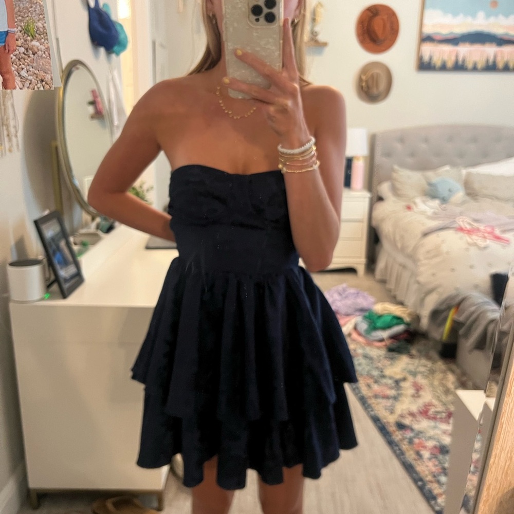 Lucy in the Sky Navy Strapless Mini Dress